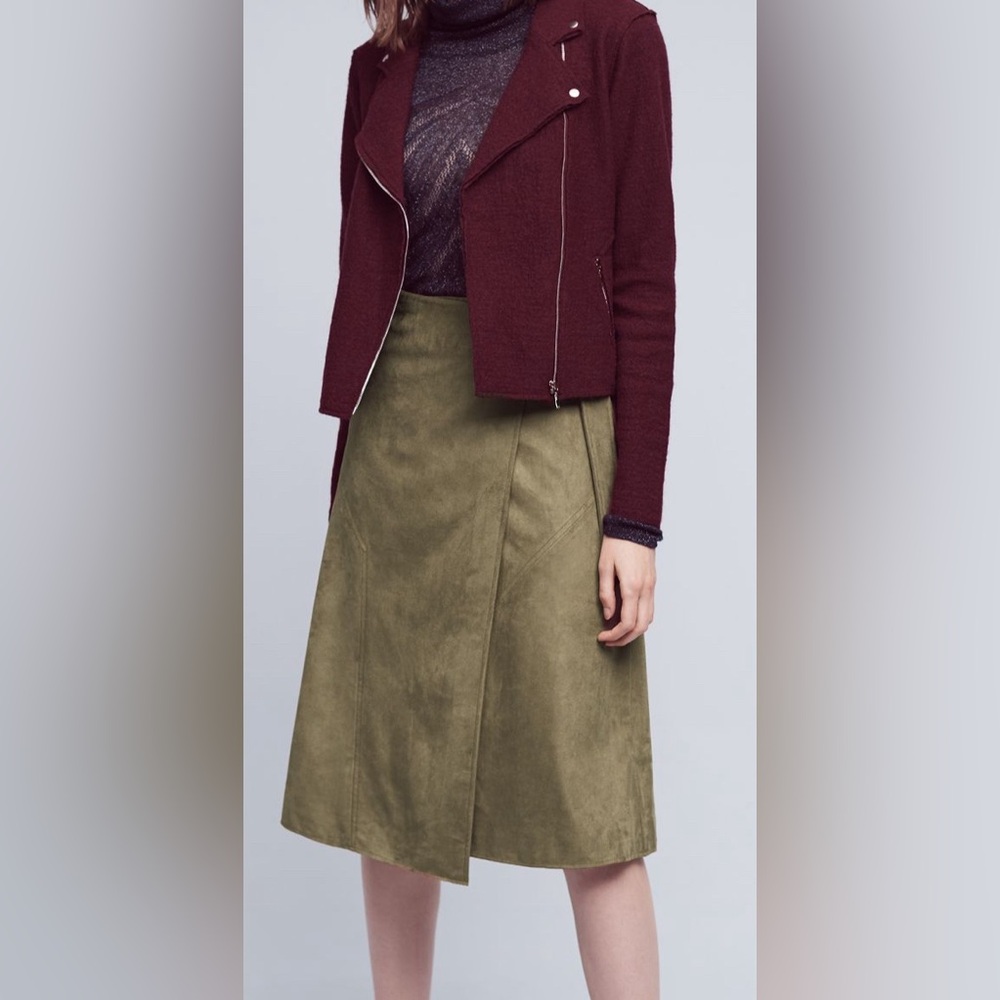 Anthropologie Ariana Vegan Leather Wrap Skirt, Size M